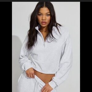 Garage Light Gray Half-Zip Sweatshirt